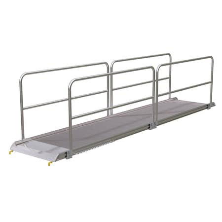 Vestil Alum. Walk Ramp w/Rail Hook, 192 x 38" AWR-38-16B-HR